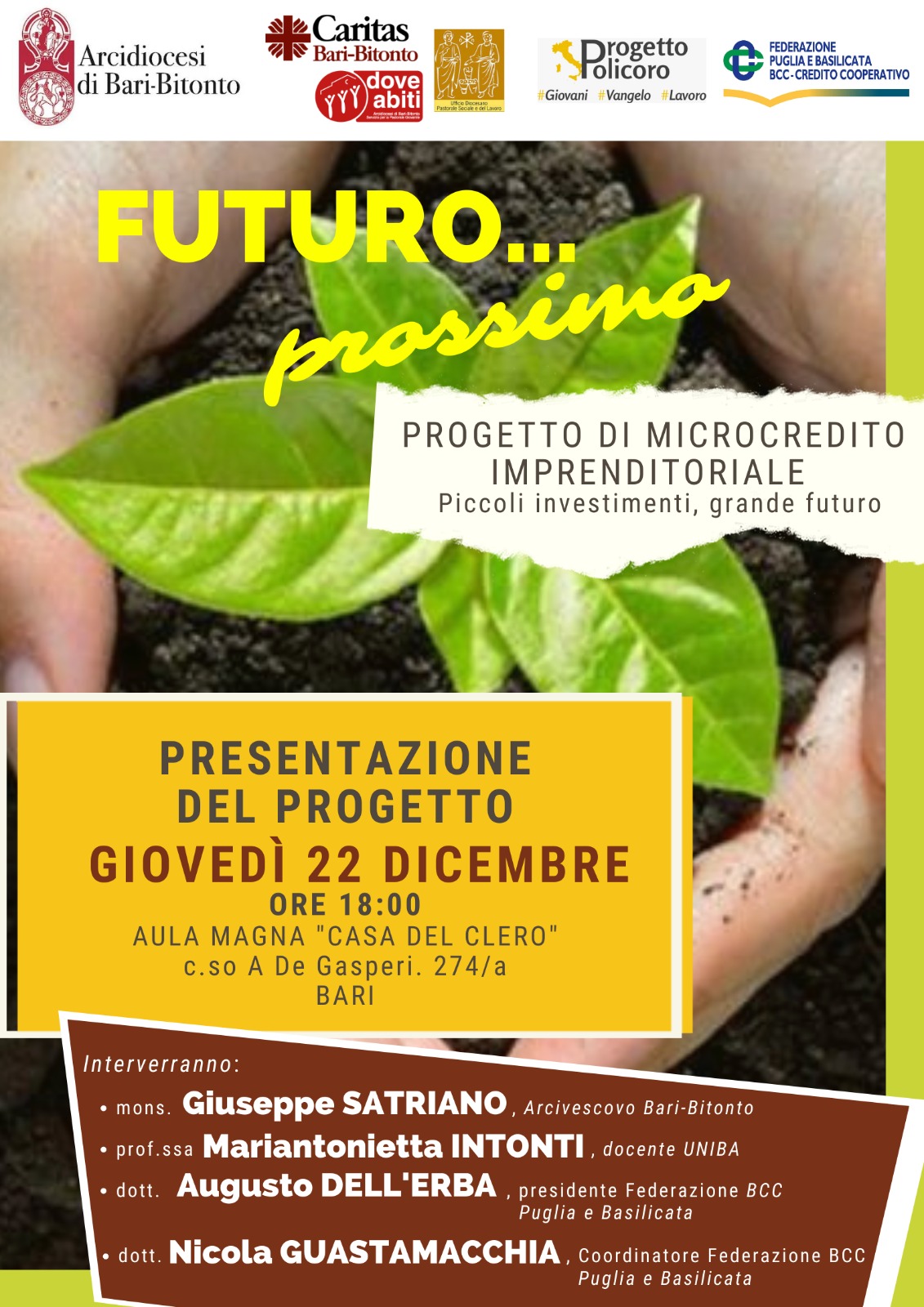 Futuro… prossimo progetto di microcredito imprenditoriale Caritas