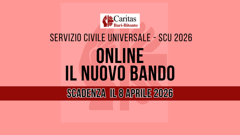 Onlne bando Servizio civile universale Caritas Bari Bitonto2026